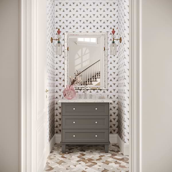 Ako Saint Laurent Brown 5" Triangle Marble Micro Mosaic Tile