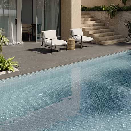Suki Blue 2x3 Fish Scale Matte Glass Mosaic Tile