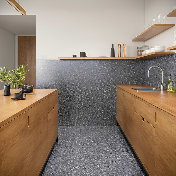 Rizo LVT Charcoal Black 12x24 Glue Down Luxury Vinyl Tile 