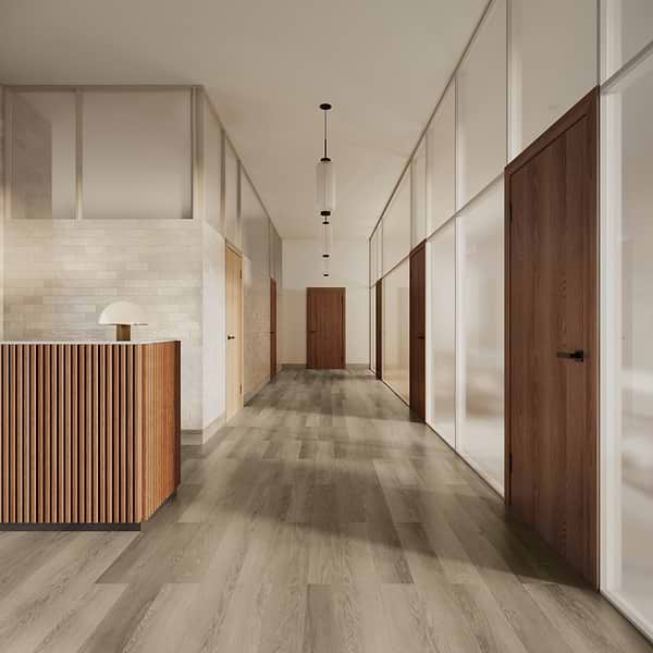 Aspen LVT Highland Oak Smoky 6x48 Luxury Vinyl Plank in Gray, View 1