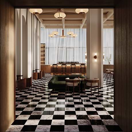 Alterno Black Silk and Lilac 12x12 Polished Marble Checkerboard Tile