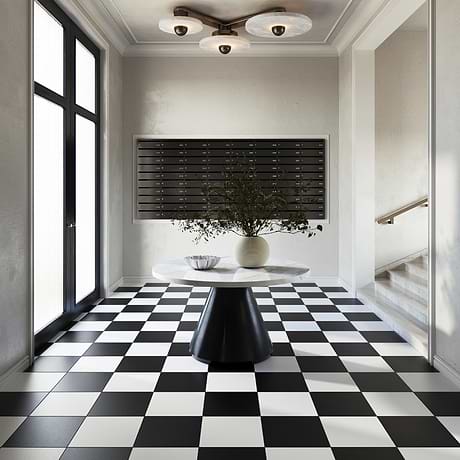Modari Black and White 12x12 Matte Porcelain Checkerboard Tile