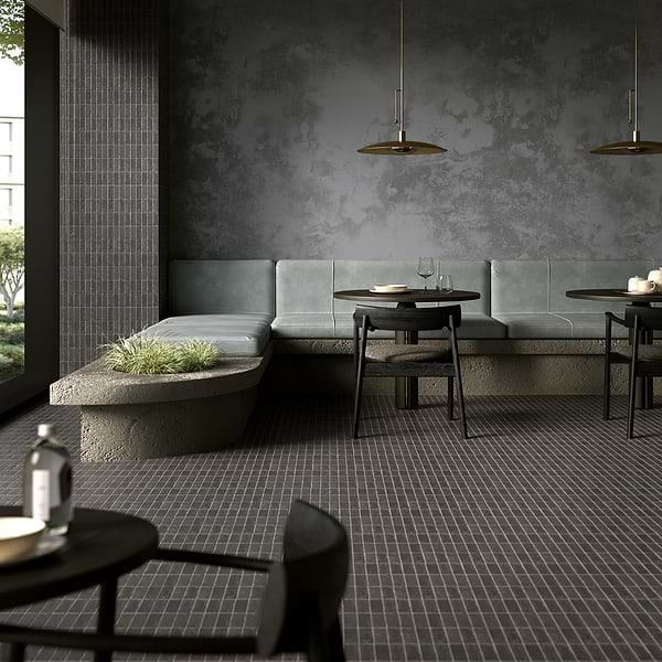 Brixon Charcoal Gray 1.5x4 Stacked Matte Porcelain Mosaic Tile