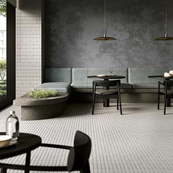 Brixon Chalk White 1.5x4 Stacked Matte Porcelain Mosaic Tile