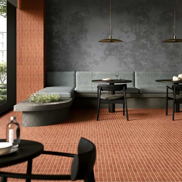 Brixon Canyon Red 1.5x4 Stacked Matte Porcelain Mosaic Tile
