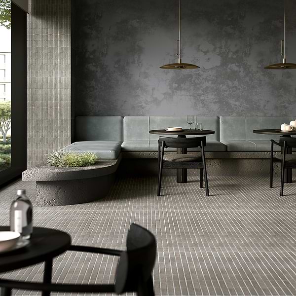 Brixon Seawater Gray 1.5x4 Stacked Matte Porcelain Mosaic Tile