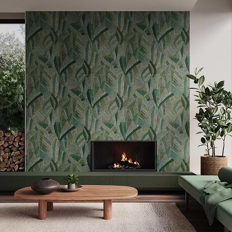 Monet Wild Atelier Green 24x48 Artisan Decor Matte Porcelain Wall Tile