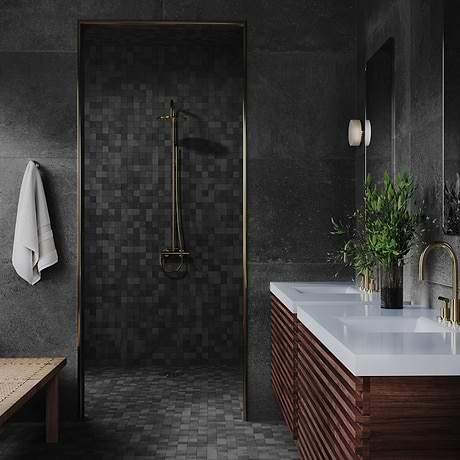 Stoneside Charcoal Gray 2x2 Porcelain Matte Mosaic Tile