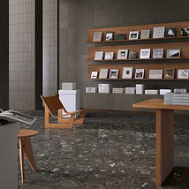 Piccoli Petite Antracite Gray 4x12 Terrazzo Look Matte Porcelain Tile