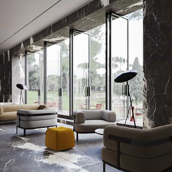 Autograph Noir Sabbia Black 48x48 Marble Look Satin Porcelain Tile
