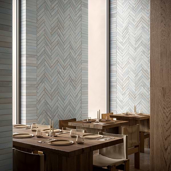 Impress Azur Blue 2x10 Handmade Matte Terracotta Tile