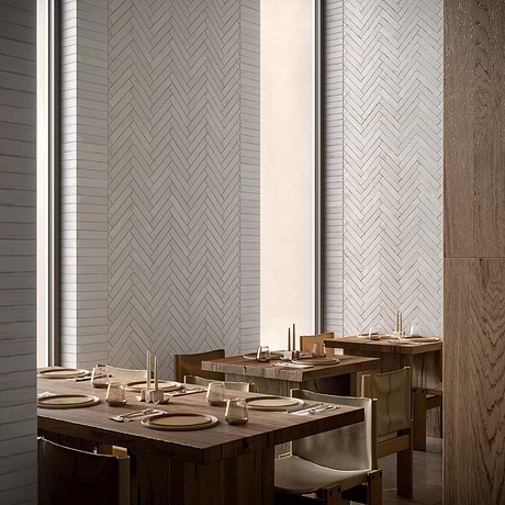 Impress Blanco White 2x10 Handmade Matte Terracotta Tile