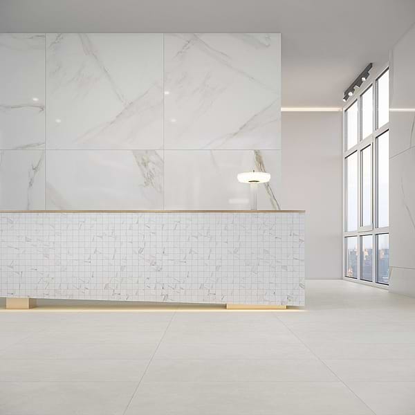Minera Aurora Gold 48x48 Marble Look Polished Porcelain Tile