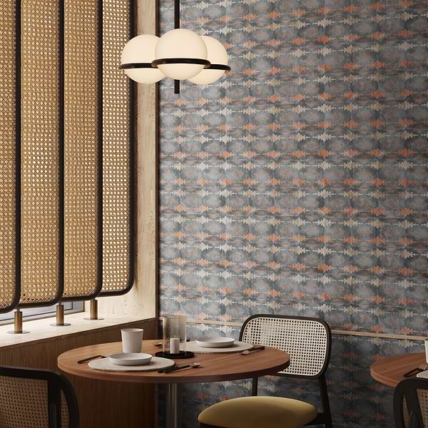 Paula Purroy Talia Aztec Blue Terracotta 5x5 Matte Ceramic Tile