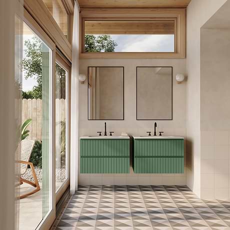 Art Geo by Elizabeth Sutton Deco Prism Mist Gray 8x8 Matte Porcelain Tile