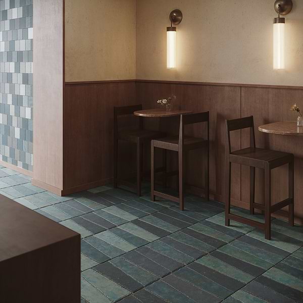 Opera Terracotta by Paula Purroy Lagoon 6x18 Trapezoid Matte Terracotta Tile