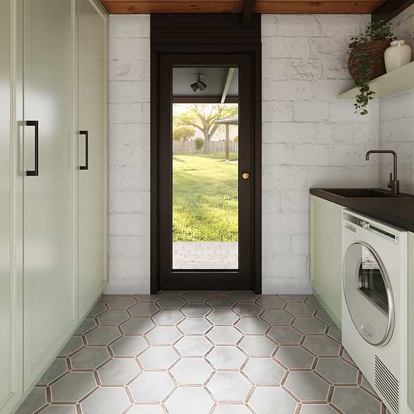Sagon Cemento Gray 9" Hexagon Matte Porcelain Tile