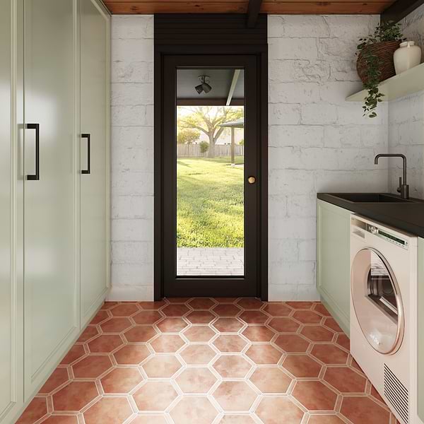 Sagon Terracotta Dark 9" Hexagon Matte Porcelain Tile