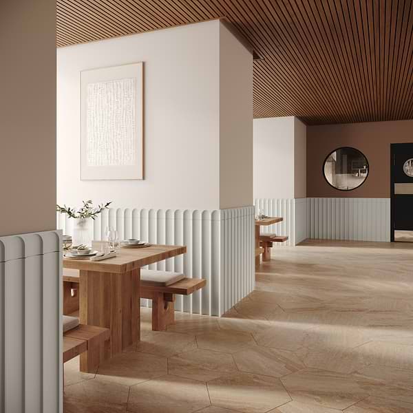 Roller Fluted Column White 4x36 3D Handmade Matte Ceramic Tile