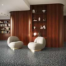 Terrazzo Italy Cava Notte Black 24x24 Honed Marble Tile