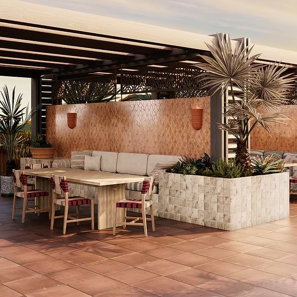Greta Cruz Sunset Terracotta 5x8 Glossy Textured Porcelain Tile
