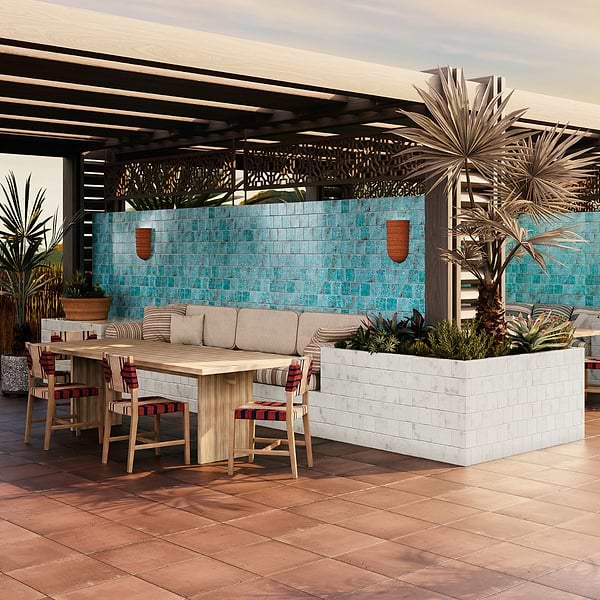 Greta Lagoon Blue 5x5 Glossy Textured Porcelain Tile