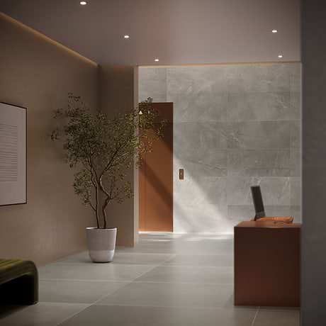 Theo Marengo Gray 48x48 Marble Look Antique Satin Porcelain Tile