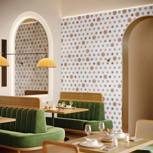 Ako Multicolor Mix 6" Hexagon Micro Mosaic Tile