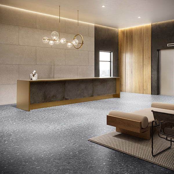 Rizo LVT Charcoal Black 12x24 Glue Down Luxury Vinyl Tile 