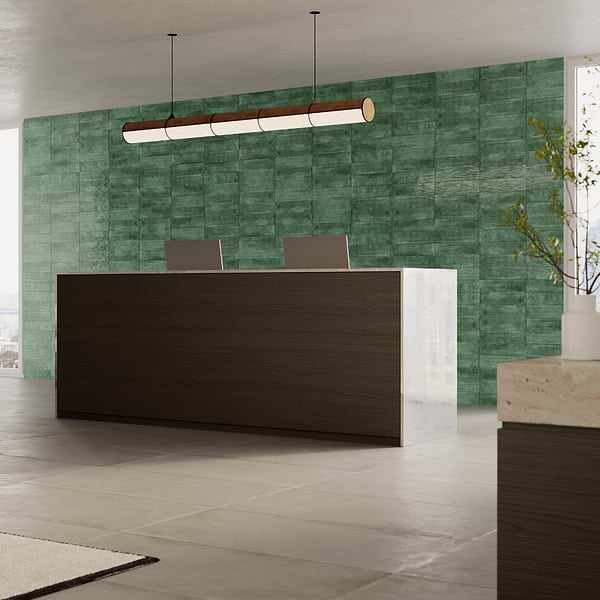 Aquarella Leaf Green 4x16 Glossy Ceramic Tile