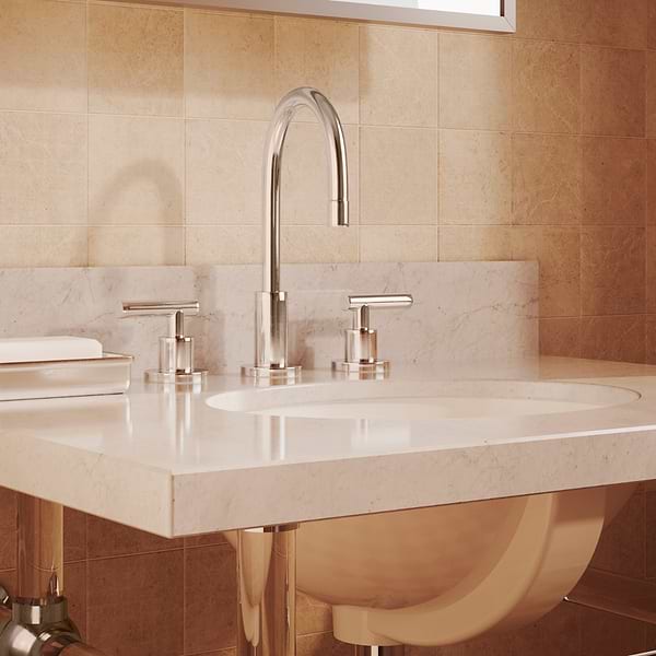 Elinor Polished Nickel 36" Single Console with Carrara Marble Top Oval Sink and Backsplash