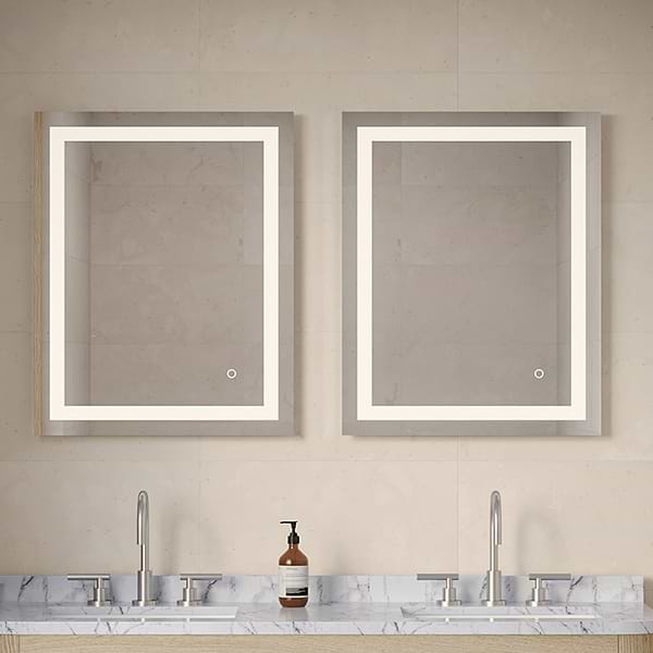 Estra Silver 24x30" Rectangle LED Mirror in Silver, View 1