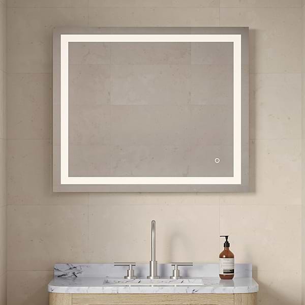 Estra Silver 36x30" Rectangle LED Mirror in Silver, View 1