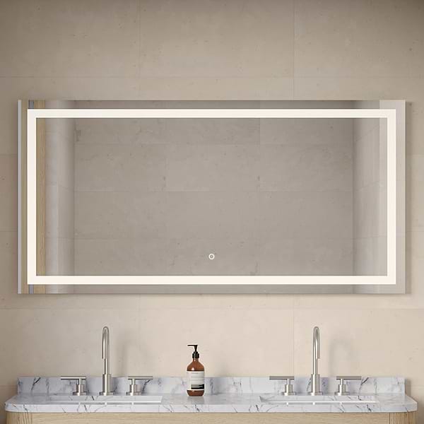 Estra Silver 60x30" Rectangle LED Mirror in Silver, View 1