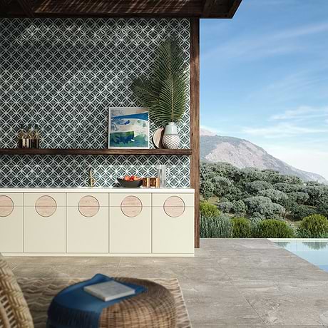 Breeze Nautilus Blue Deco 6x6 Matte Porcelain Tile