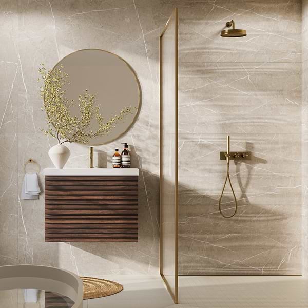 Autograph Crema Beige 48x48 Marble Look Satin Porcelain Tile
