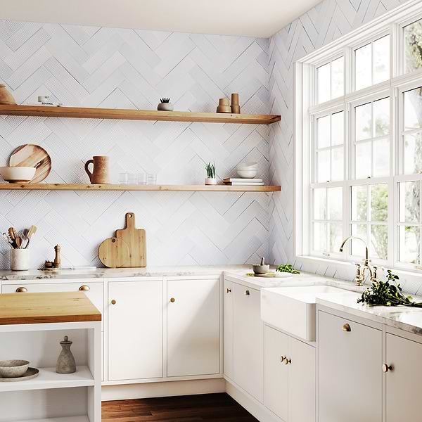 Stacy Garcia ArtBlock Azure Blue 4x16 Fluted Glossy Porcelain Tile