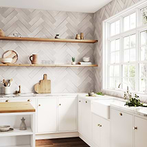 Stacy Garcia ArtBlock Bianco White 4x16 Fluted Glossy Porcelain Tile