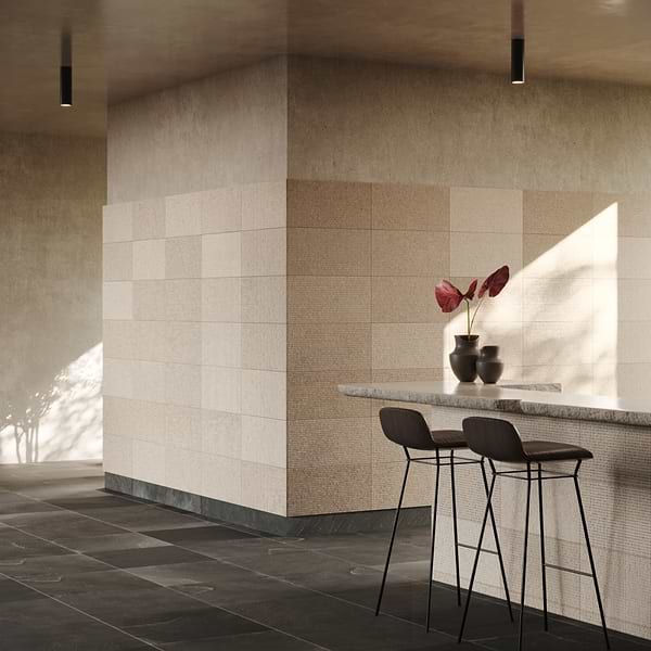 Rakestone Carved Cube Porto Beige 12x24 3D Honed Limestone Stone Tile