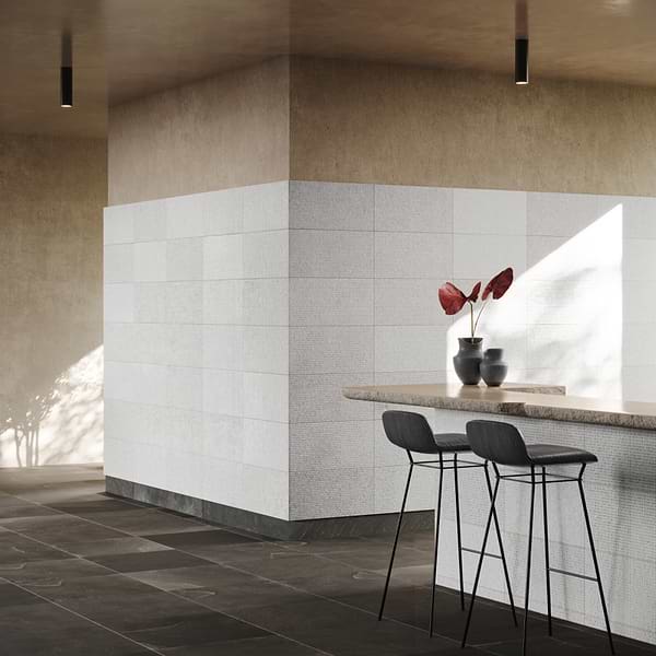 Rakestone Carved Cube Bianco Ice White 12x24 3D Honed Marble Tile