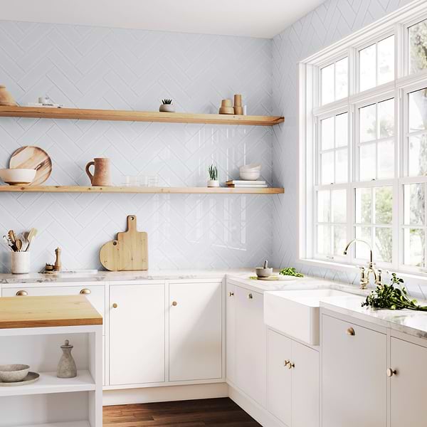 Rise Ice Blue 4x12 Beveled Glossy Ceramic Subway Tile
