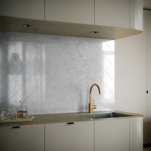 Marmont Smoke White 4.5x18 Polished Antique Mirror Tile