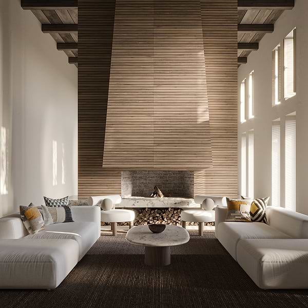 Nobu Ribbon Tan Brown 24x48 Wood Look Matte Fluted Porcelain Tile