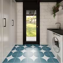 Stacy Garcia Maddox Deco Teal Blue 8x8 Matte Porcelain Tile
