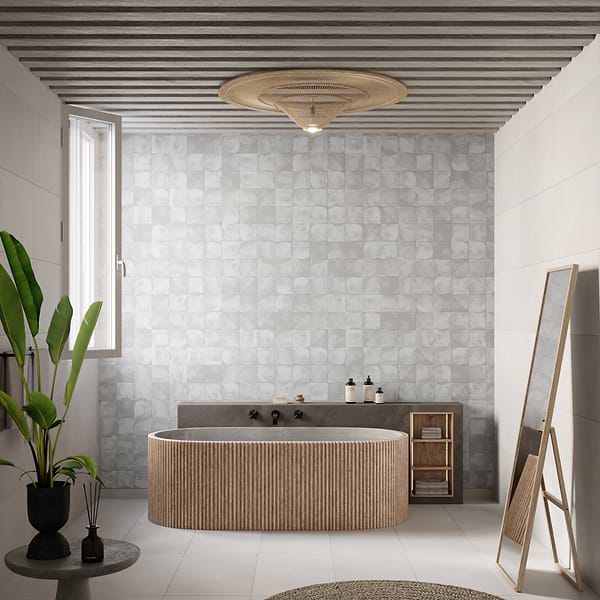 Paula Purroy Talia Cotton White 5x5 Matte Ceramic Tile