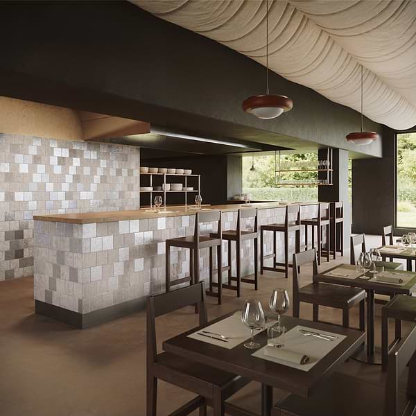 Opera Terracotta by Paula Purroy Perla 6x6 Square Matte and Pearlized Terracotta Tile