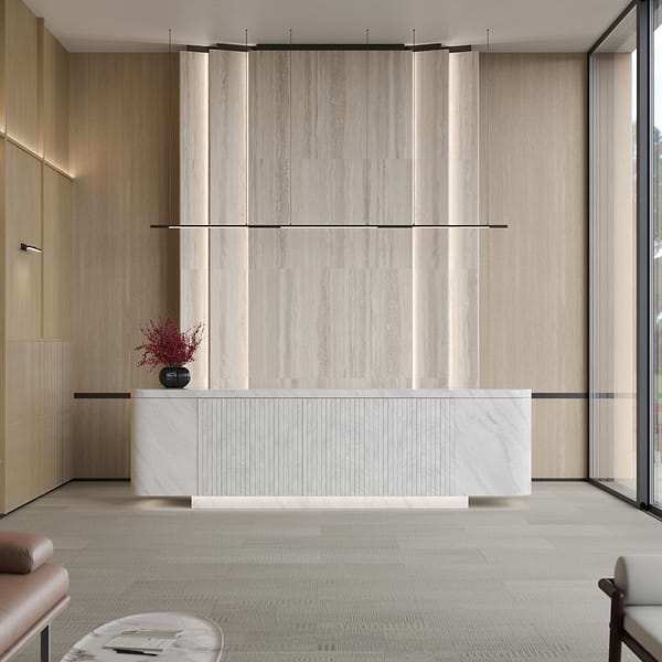 Romani Travertine Crema Beige 3D Textured Veining 24x48 Stone Look Satin Porcelain Tile