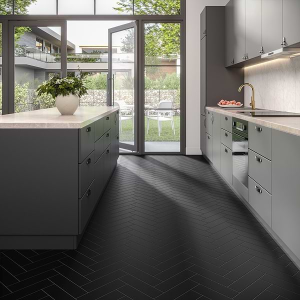 Roller Black 3x11 Matte Porcelain Subway Tile