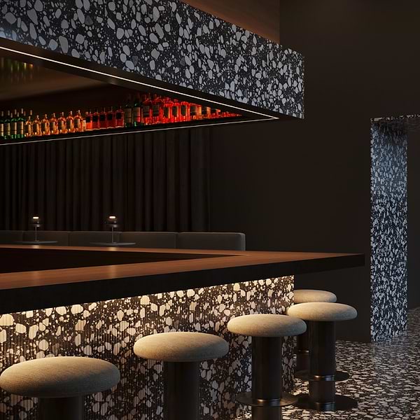 Terrazzo Italy Fluted Sacra Nero Black & White 12x24 Honed Terrazzo Tile