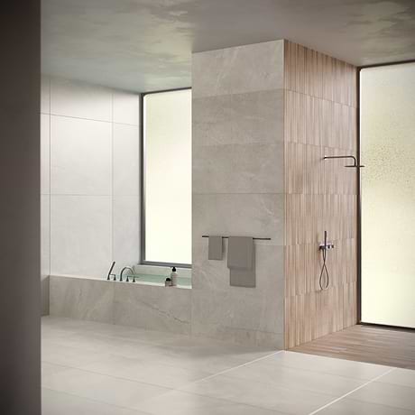 Theo Silver Gray 24x48 Marble Look Antique Satin Porcelain Tile
